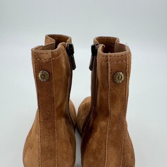 NYDJ Women's Brown Suede Leather Scooter Chelsea Boots Square Toe Size 6 - Picture 10 of 12